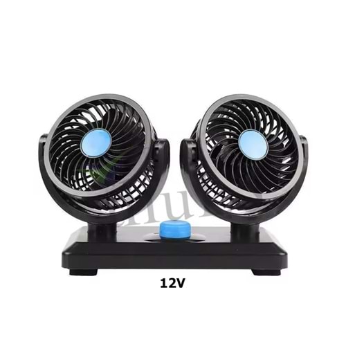 VANTİLATÖR ÇİFT BAŞLIKLI -54 12V SİYAH