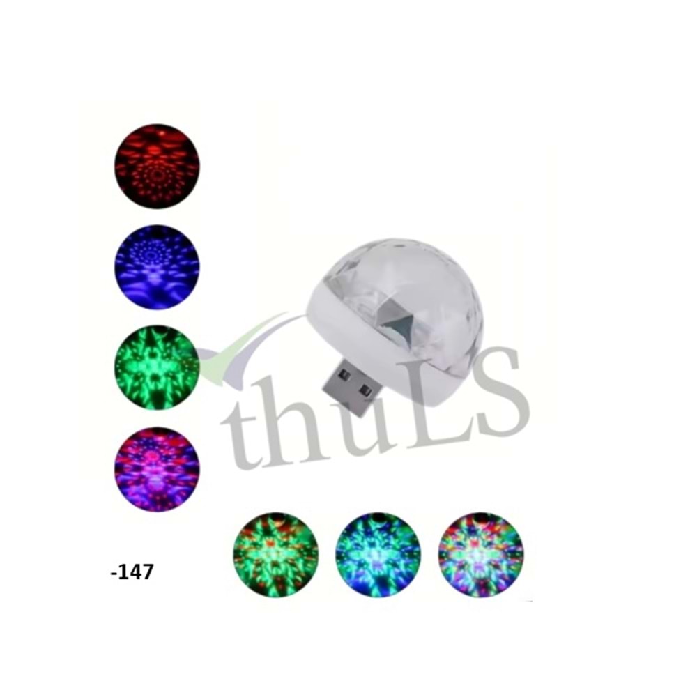 DİSKO TOPU MİNİ USB -147 SESE DUYARLI