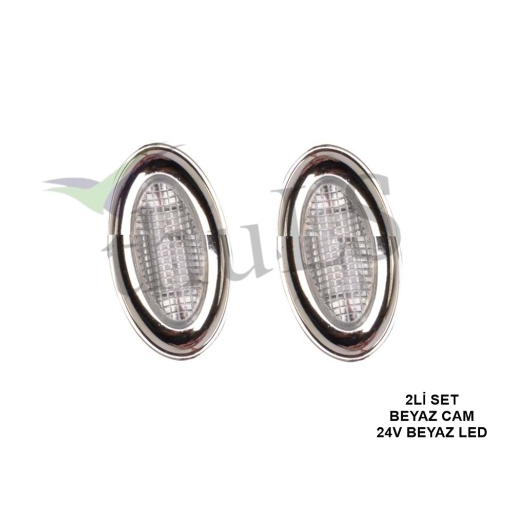 DEKOR LAMBA OVAL 2Lİ SET BEYAZ CAM 24V BEYAZ LED