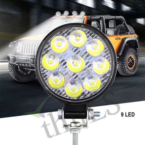 ÇALIŞMA LAMBASI 9 LED -100 YUVARLAK