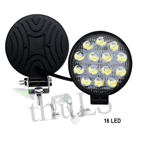 ÇALIŞMA LAMBASI -605 YUVARLAK 16 LED 12/24V BEYAZ