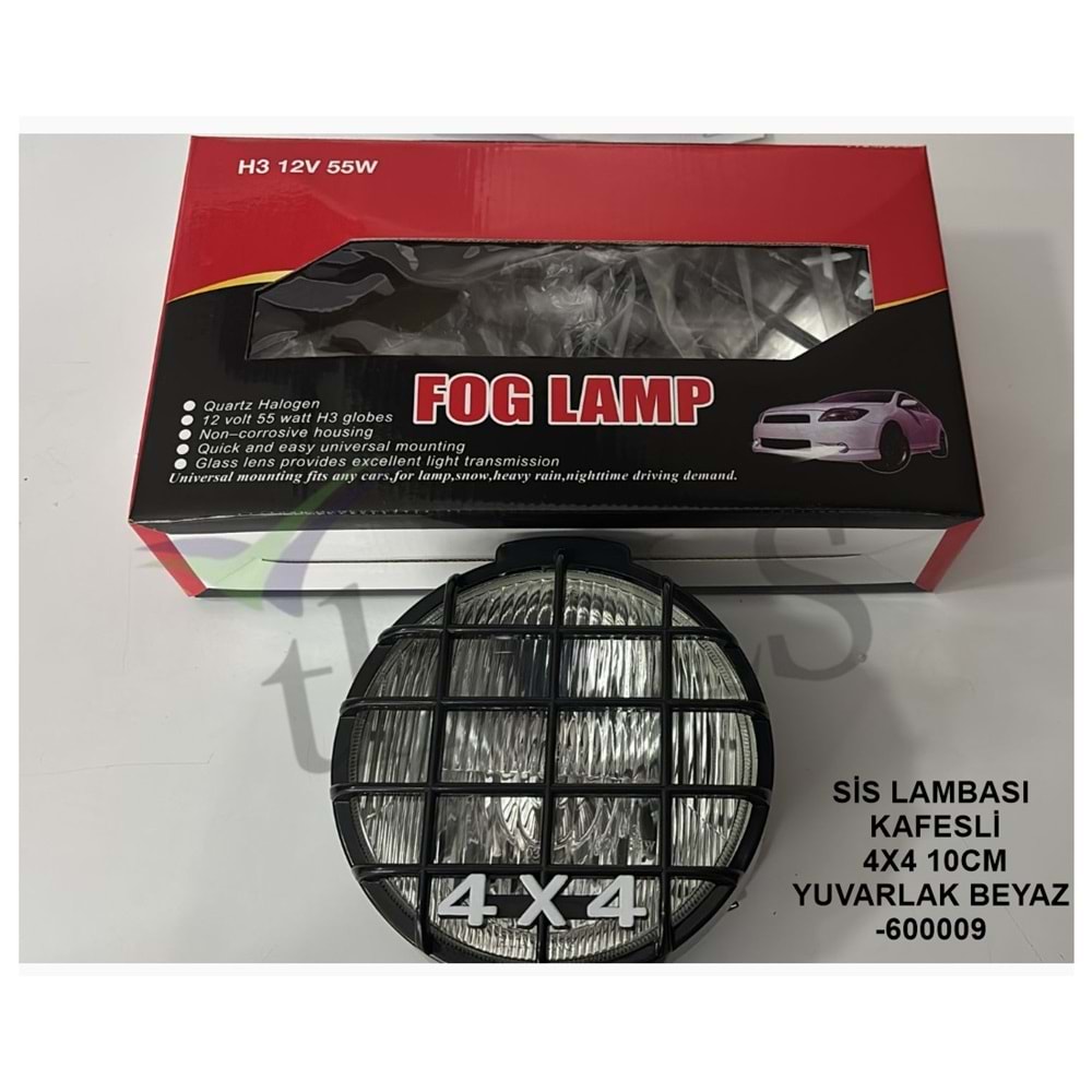 SİS LAMBASI KAFESLİ 4X4 10 CM. -600009 YUVARLAK BEYAZ