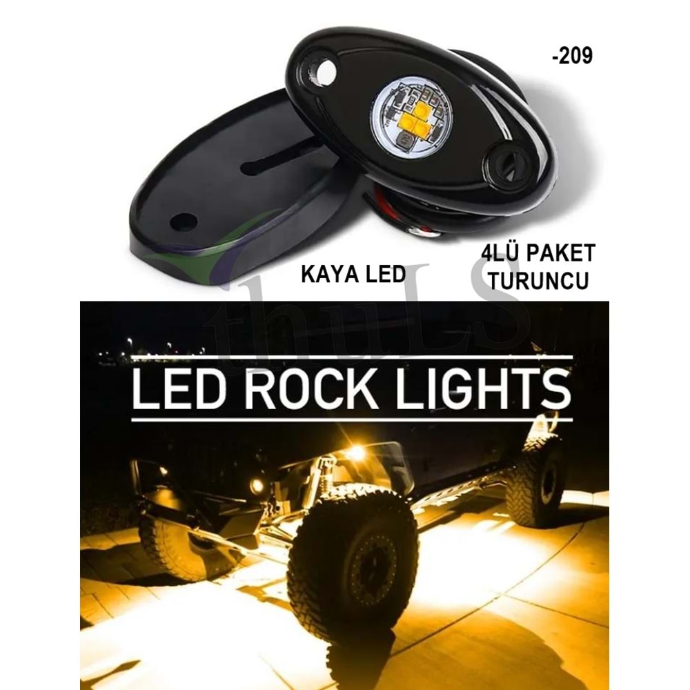 OFFROAD ARAÇ ALTI KAYA -209 9 LED 4LÜ 12V TURUNCU