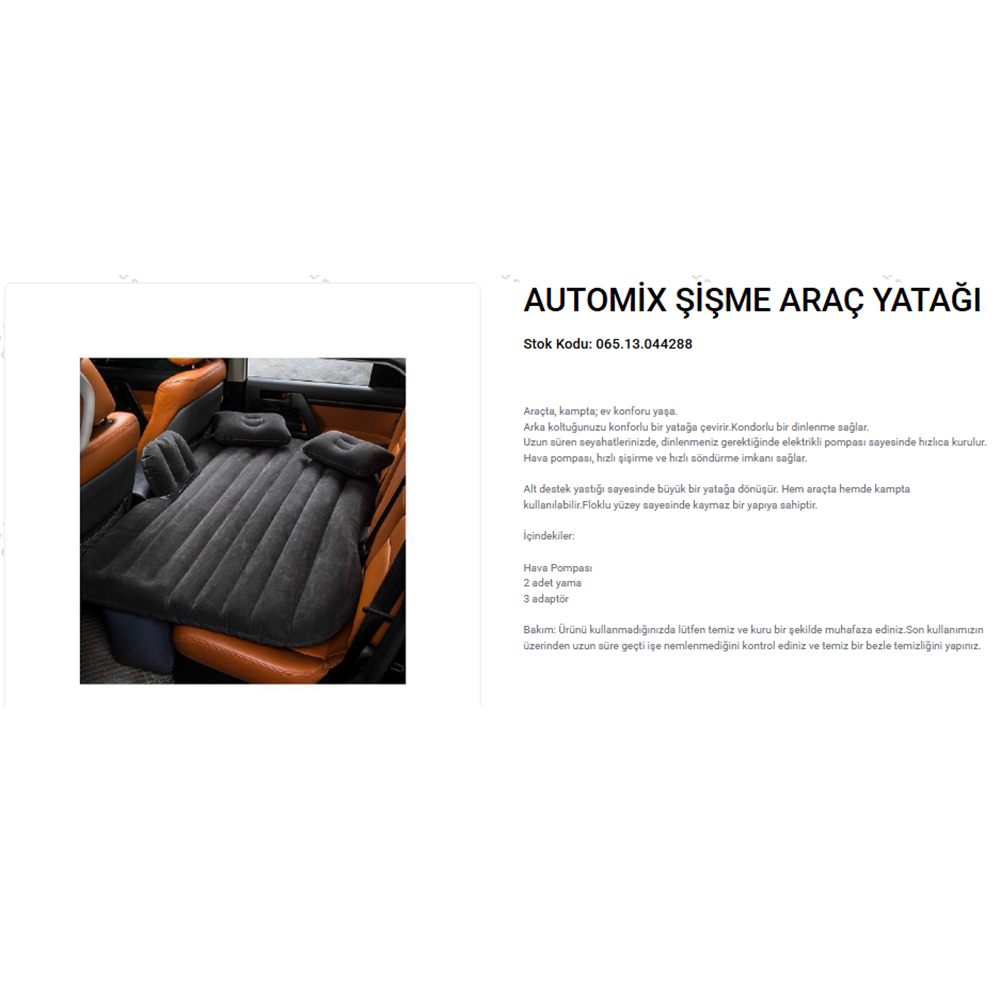 AUTOMIX ŞİŞME ARAÇ YATAĞI