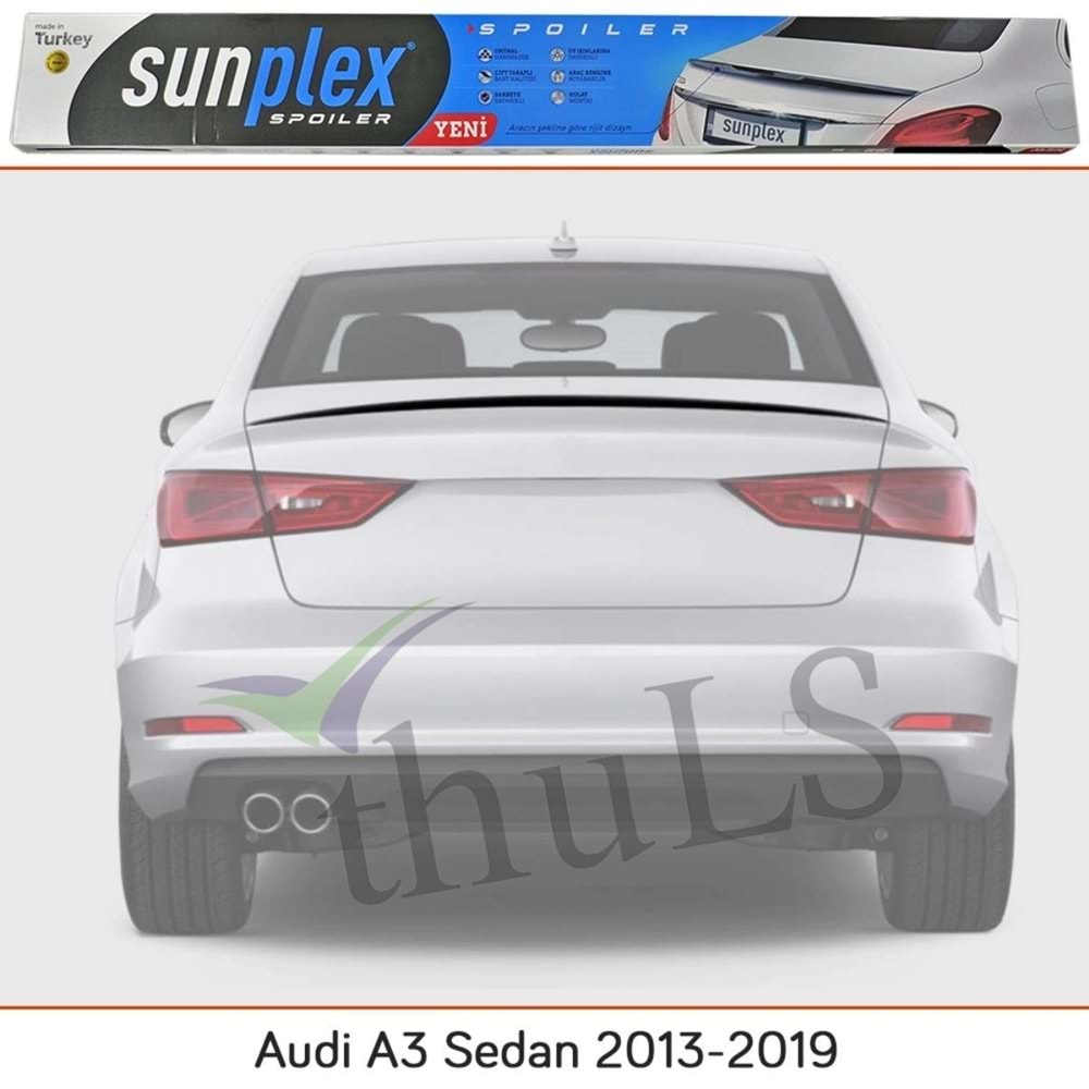 SPOILER SUNPLEKS AUDI A3 SEDAN 2013-2019 PIANO BLACK