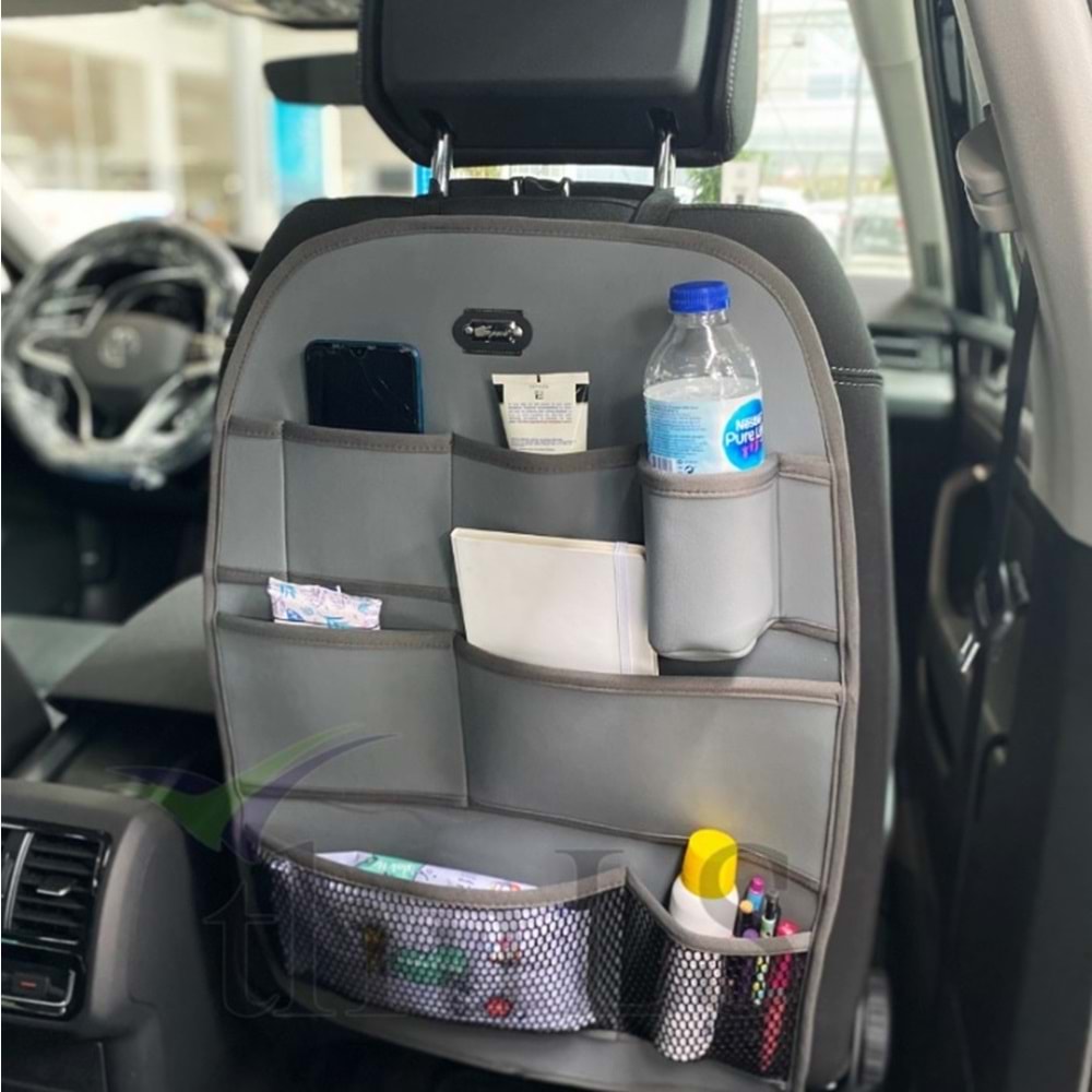 KOLTUK ARKASI ORGANİZER DERİ GRİ