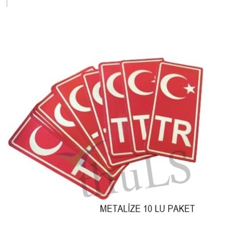 PLAKA TR STICKER METALİZE KIRMIZI 10LU PAKET