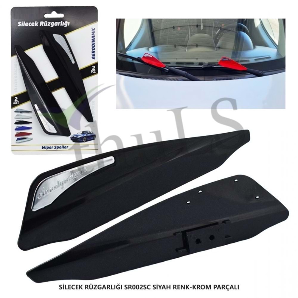 SİLECEK RÜZGARLIĞI SİYAH KROM PARÇALI