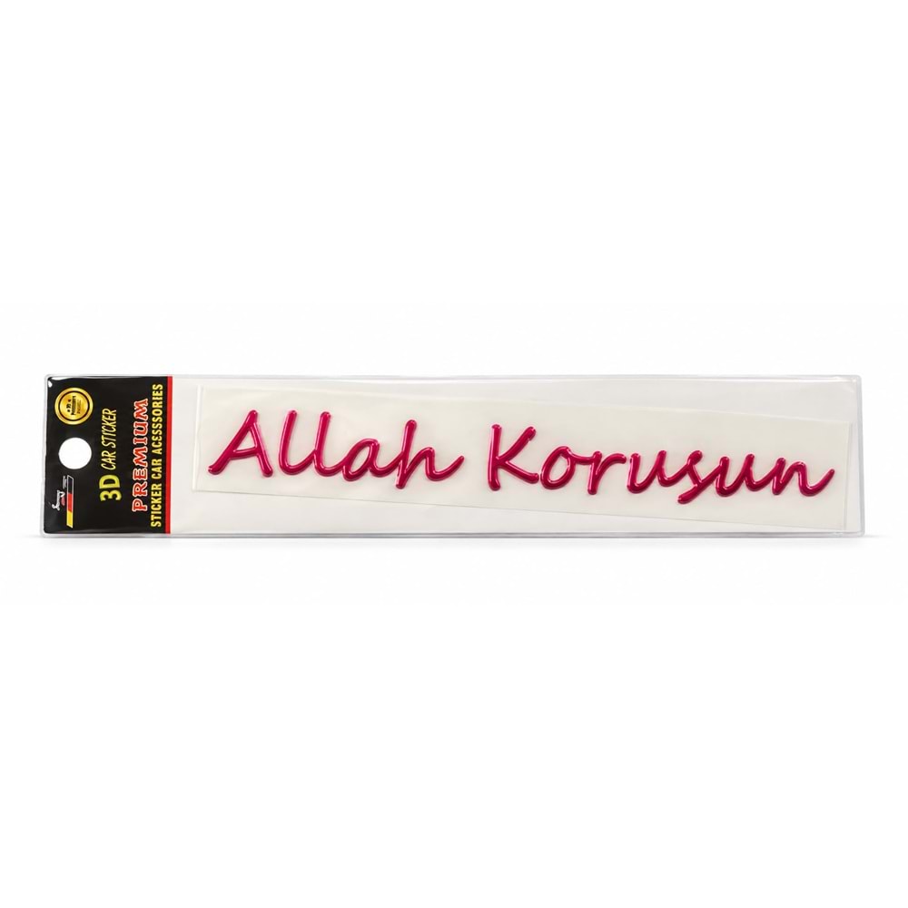 3D CAR STICKER ALLAH KORUSUN PARLAK KABARTMALI