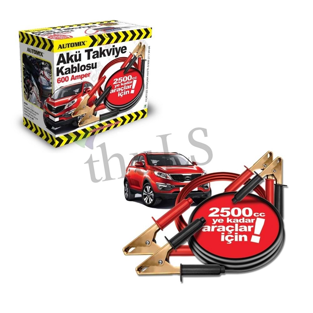 AUTOMIX AKÜ TAKVİYE KABLOSU 600 AMPER
