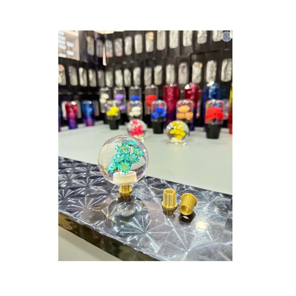 VİTES TOPUZU VT04 KÜRE MAVİ ÇİÇEKLİ