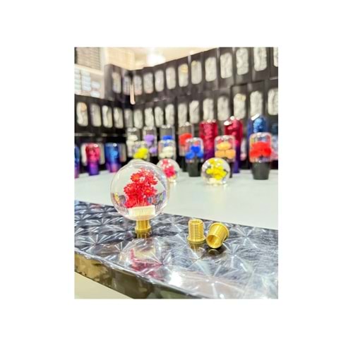 VİTES TOPUZU VT04 KÜRE KIRMIZI ÇİÇEKLİ