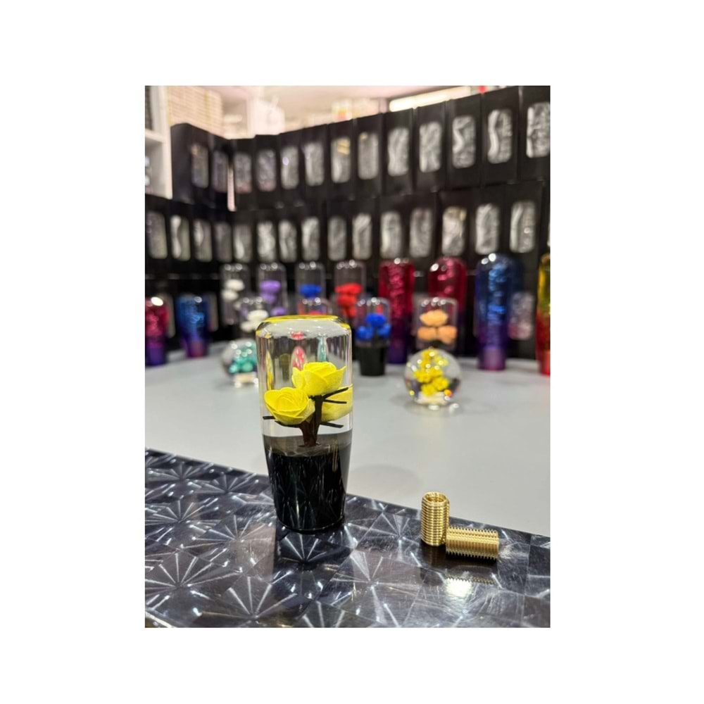 VİTES TOPUZU VT07 10 CM. SARI ÇİÇEKLİ