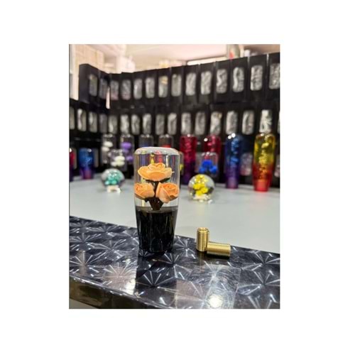 VİTES TOPUZU VT07 10 CM. TURUNCU ÇİÇEKLİ