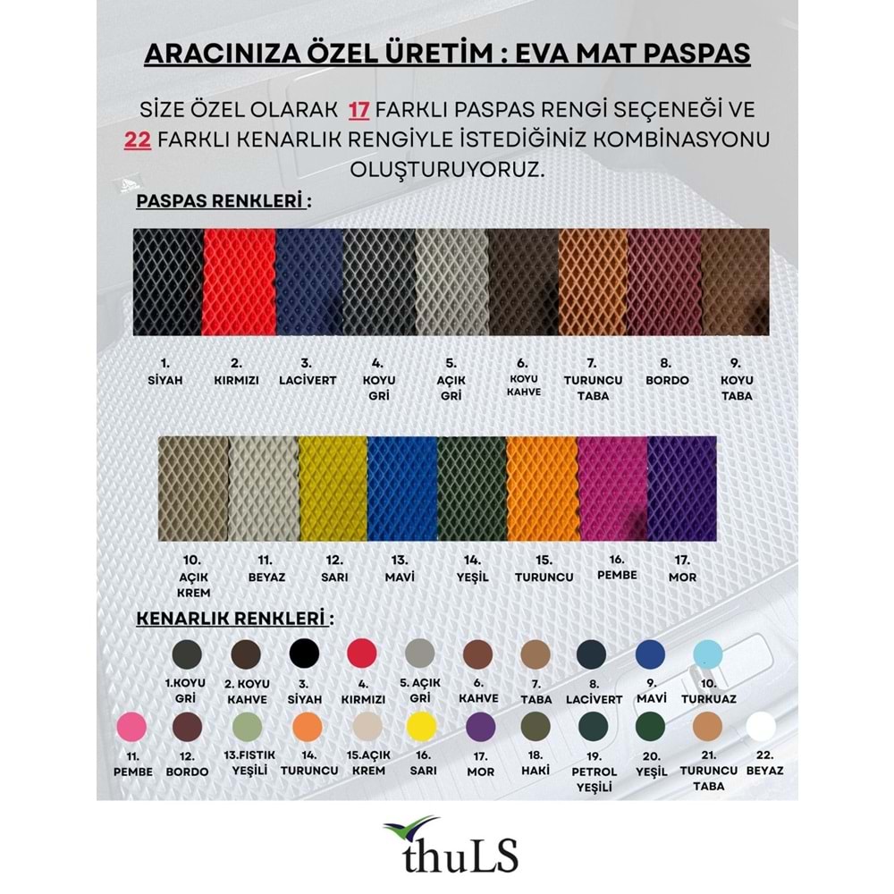 VOLKSWAGEN PASSAT B8,5 (2019 2023) EVA İÇ PASPAS TAKIMI (METAL TOPUKLUK DAHİL)